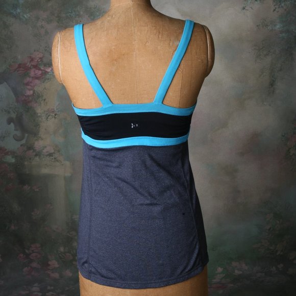 Kyodan Women's Workout Top Black and Gray with Blue Accents Color Blocking Small - Picture 4 of 8